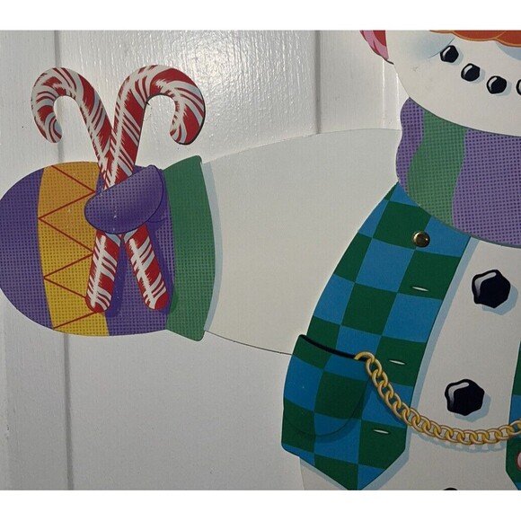 Vintage Die Cuts Snowman Christmas Signs Pop Out Jointed Decorations 1980s 25” - Picture 7 of 10